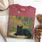 Monet Cat Shirt 100 Cotton Impressionist Black Cat Art Tee Vintage Art TShirt 1