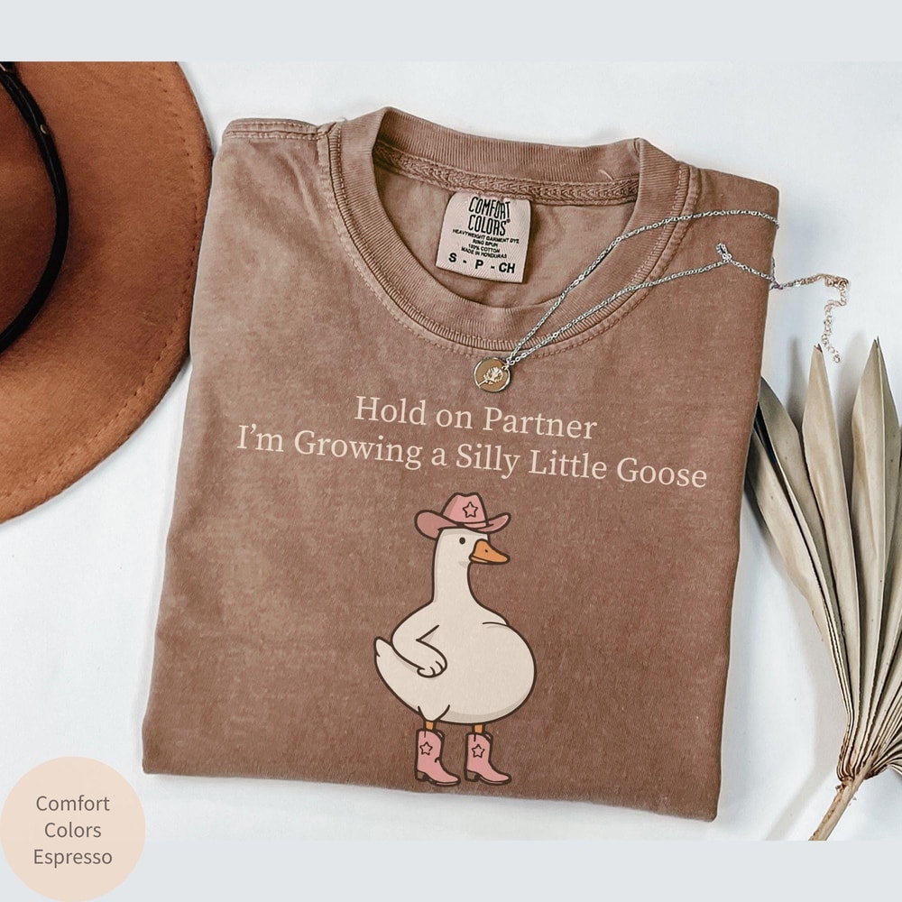 Silly Pregnant Goose Shirt Comfort Colors Funny Pregnancy Announcement Tee 1