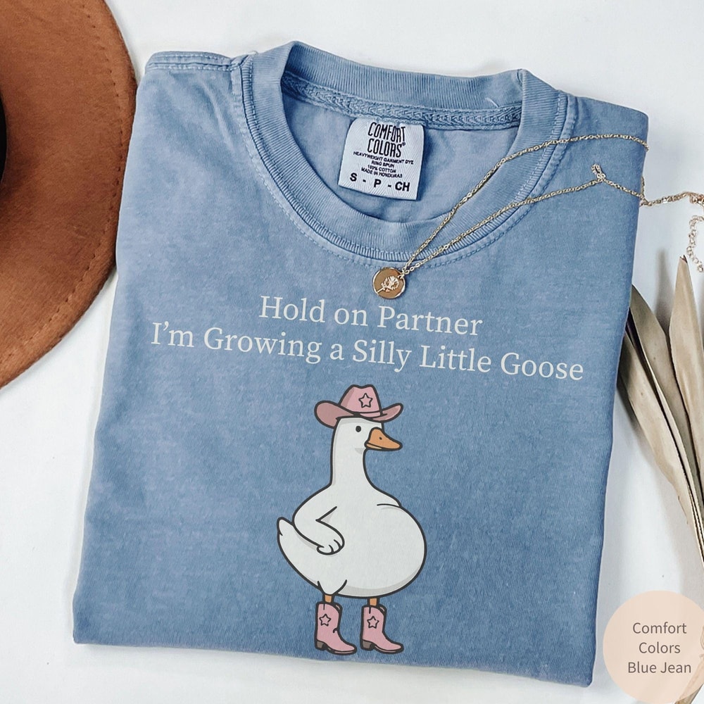 Silly Pregnant Goose Shirt Comfort Colors Funny Pregnancy Announcement Tee 2