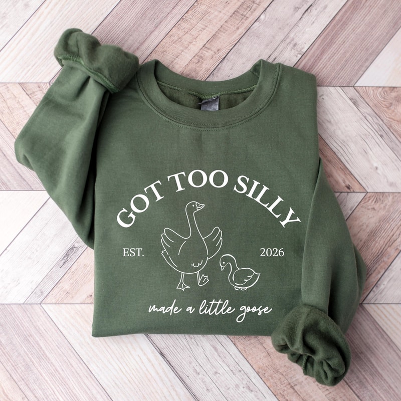 Got Too Silly Goose Sweatshirt Pregnancy Announcement Maternity Reveal Sweatshirt 2