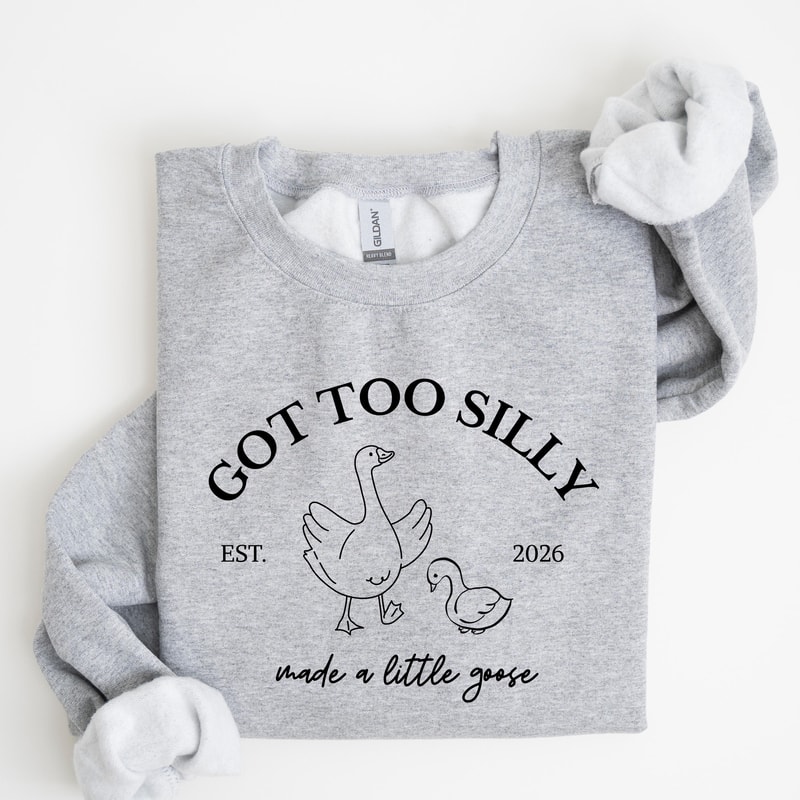 Got Too Silly Goose Sweatshirt Pregnancy Announcement Maternity Reveal Sweatshirt 4