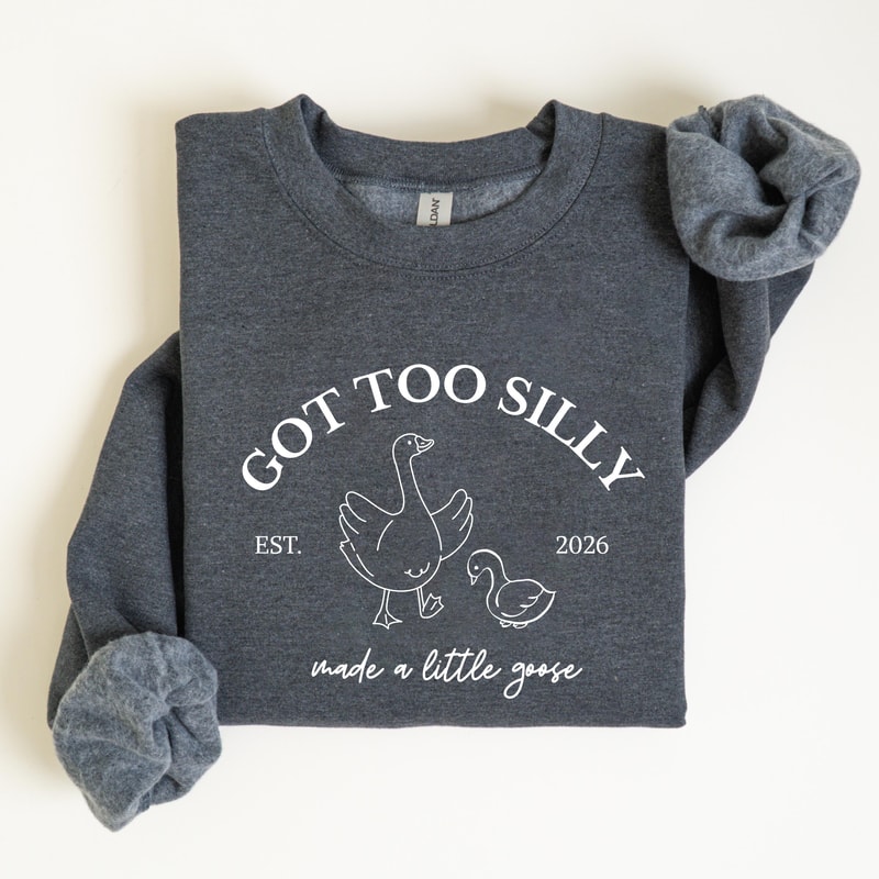 Got Too Silly Goose Sweatshirt Pregnancy Announcement Maternity Reveal Sweatshirt 5