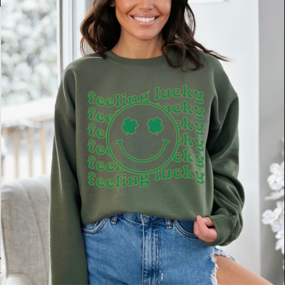 Feeling Lucky St Patricks Day Shirt Shamrock Tee