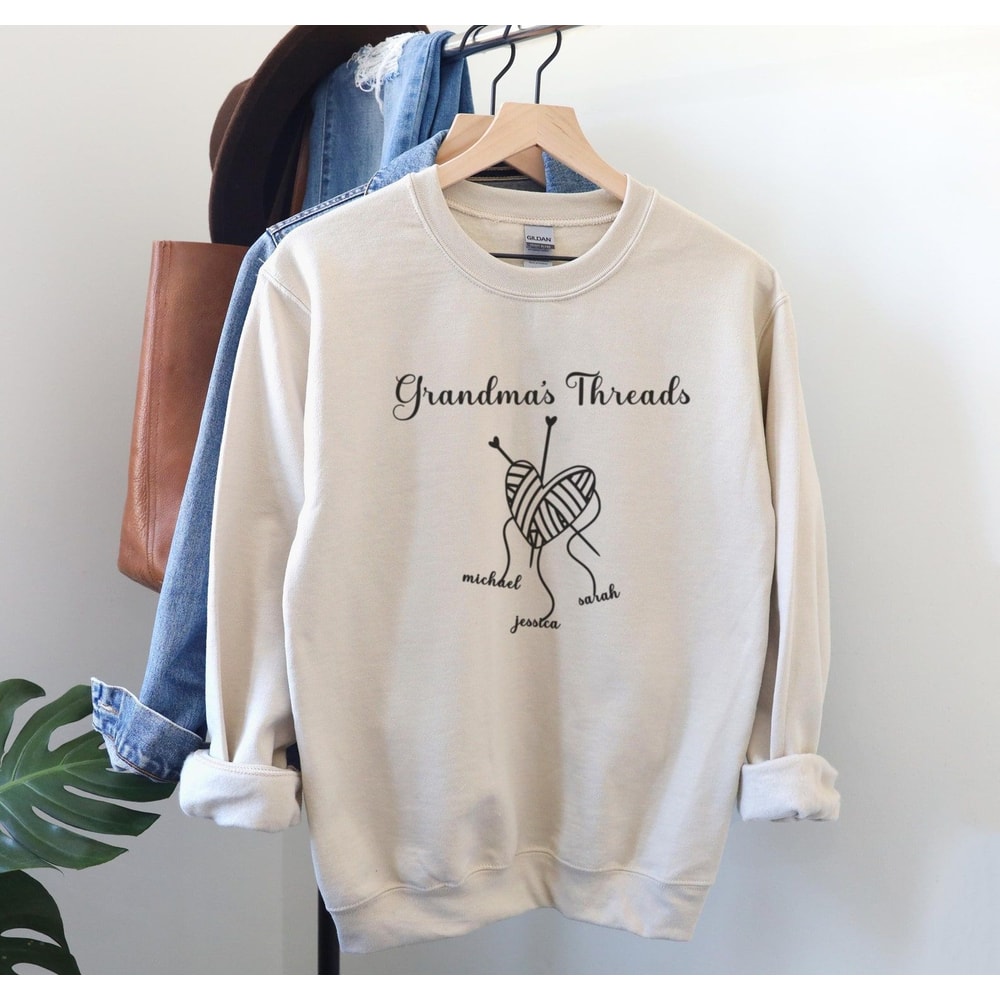 Grandmas Threads Custom Shirt Grandkids Names Gift