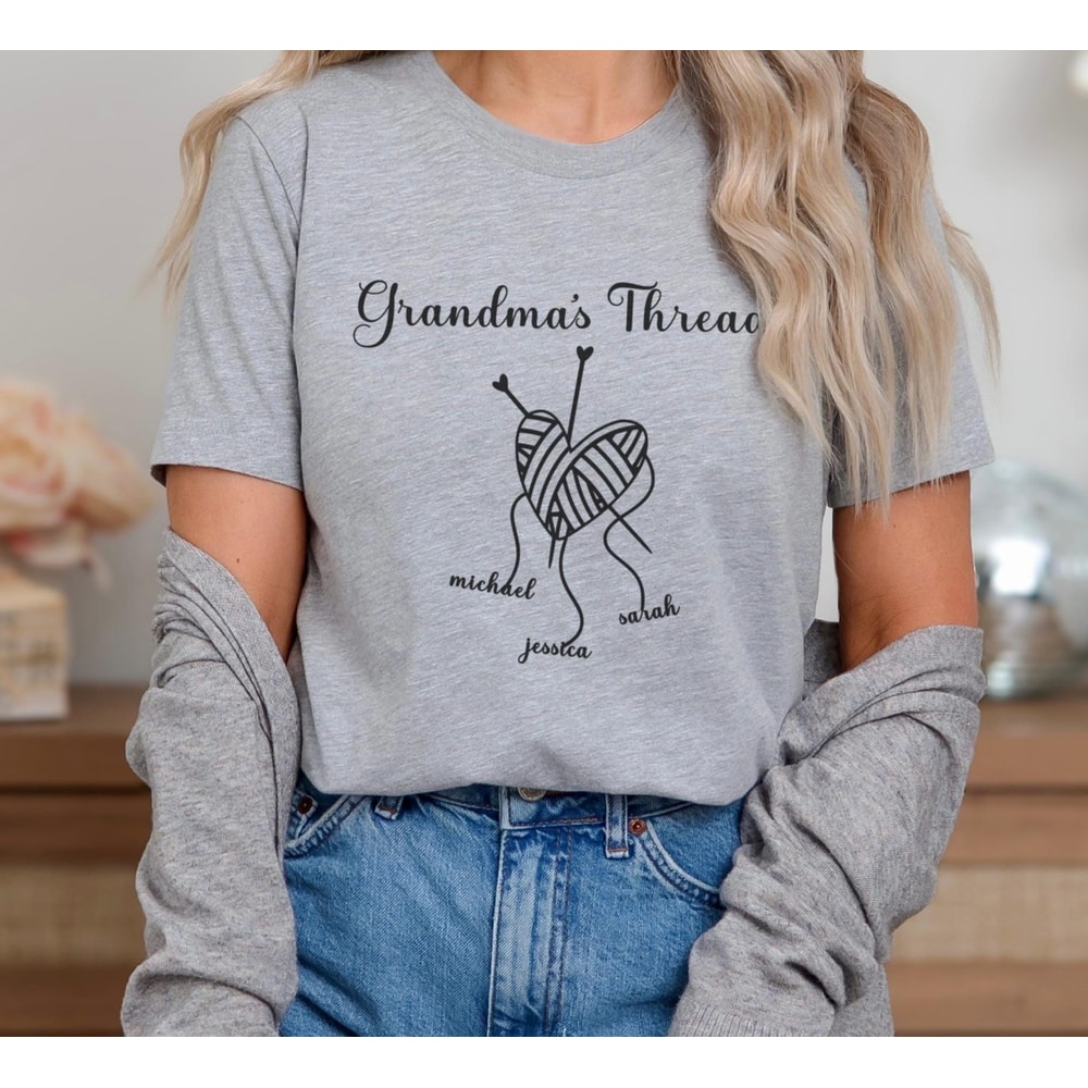 Grandmas Threads Custom Shirt Grandkids Names Gift