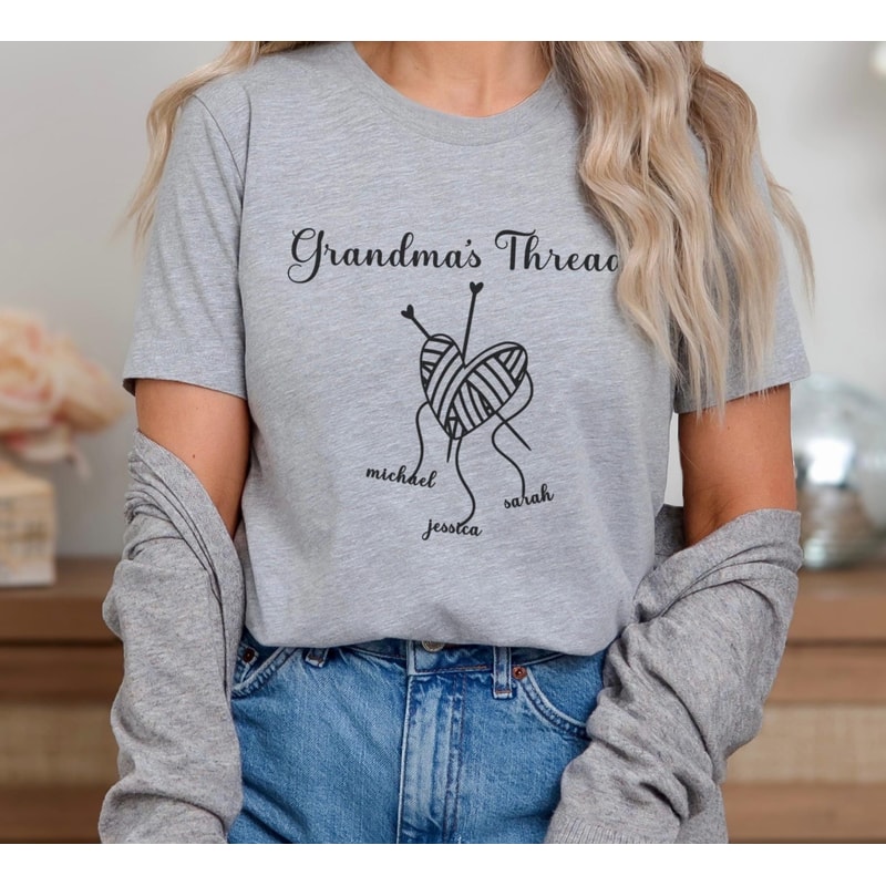 Grandmas Threads Custom Shirt Grandkids Names Gift