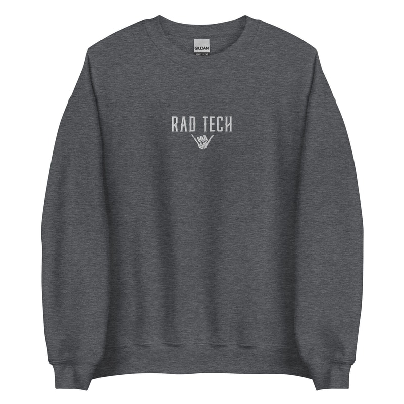 Embroidered Rad Tech Sweatshirt Radiology Technologist Crewneck XRay Skeleton Hand Shaka Gift 1