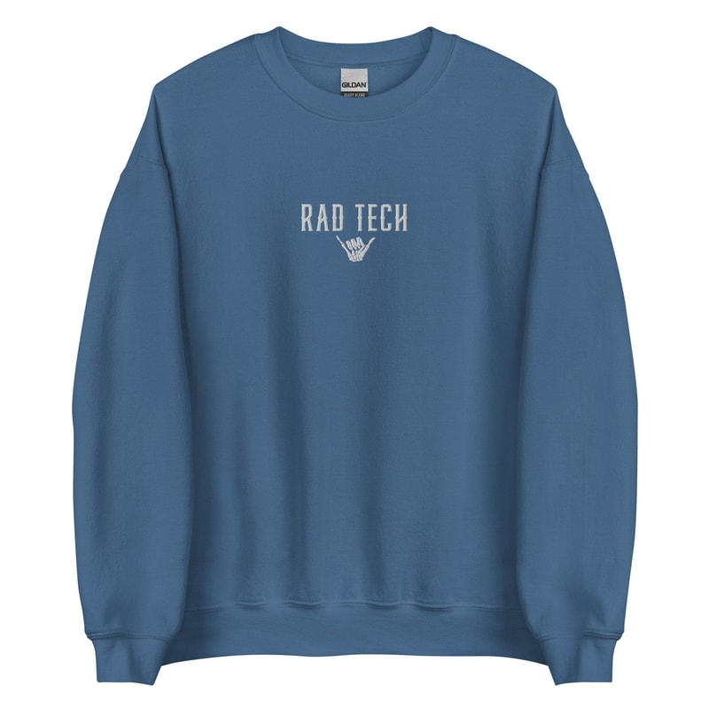 Embroidered Rad Tech Sweatshirt Radiology Technologist Crewneck XRay Skeleton Hand Shaka Gift 2