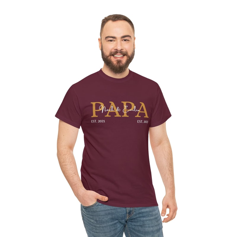 Personalized Dad Shirt Custom Name Fathers Day Gift Tee 0