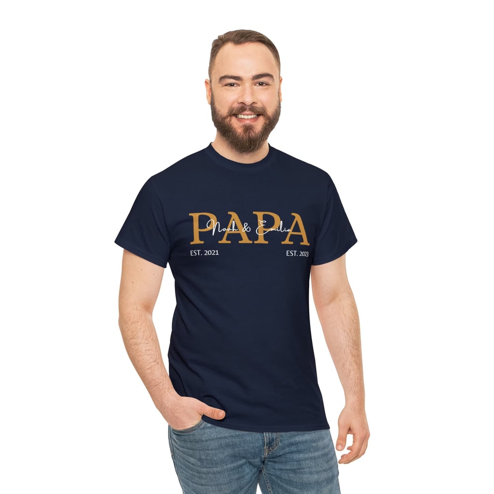 Personalized Dad Shirt Custom Name Fathers Day Gift Tee 2