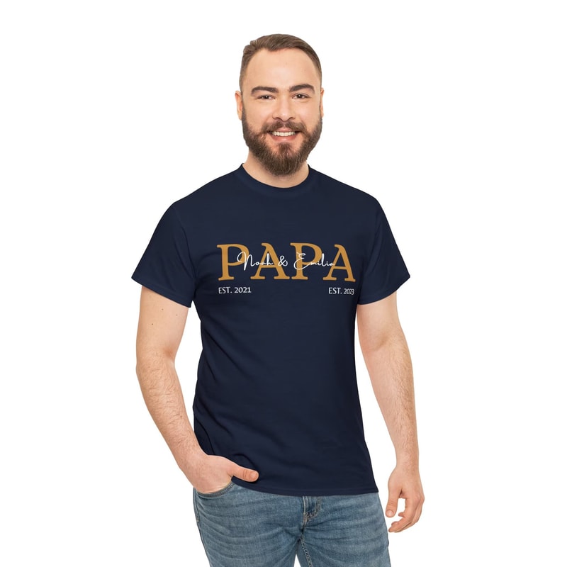 Personalized Dad Shirt Custom Name Fathers Day Gift Tee 2