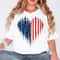 Patriotic Shirt 4th Of July Shirt For Women American Flag Heart Tee USA Freedom Graphic T Shirt Mem 0