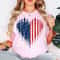 Patriotic Shirt 4th Of July Shirt For Women American Flag Heart Tee USA Freedom Graphic T Shirt Mem 2