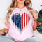Patriotic Shirt 4th Of July Shirt For Women American Flag Heart Tee USA Freedom Graphic T Shirt Mem 2
