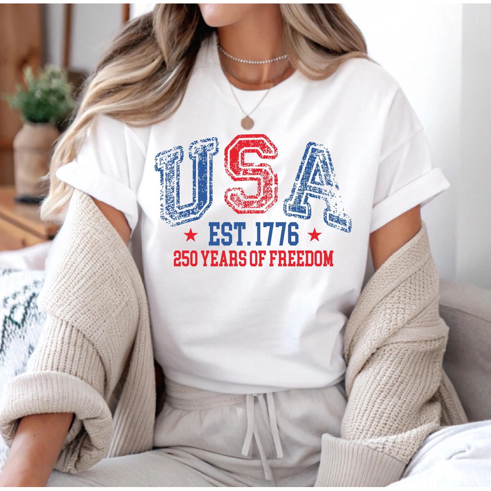 USA 250th Anniversary Shirt 1776 2026 Patriotic 4th Of July Tee 0