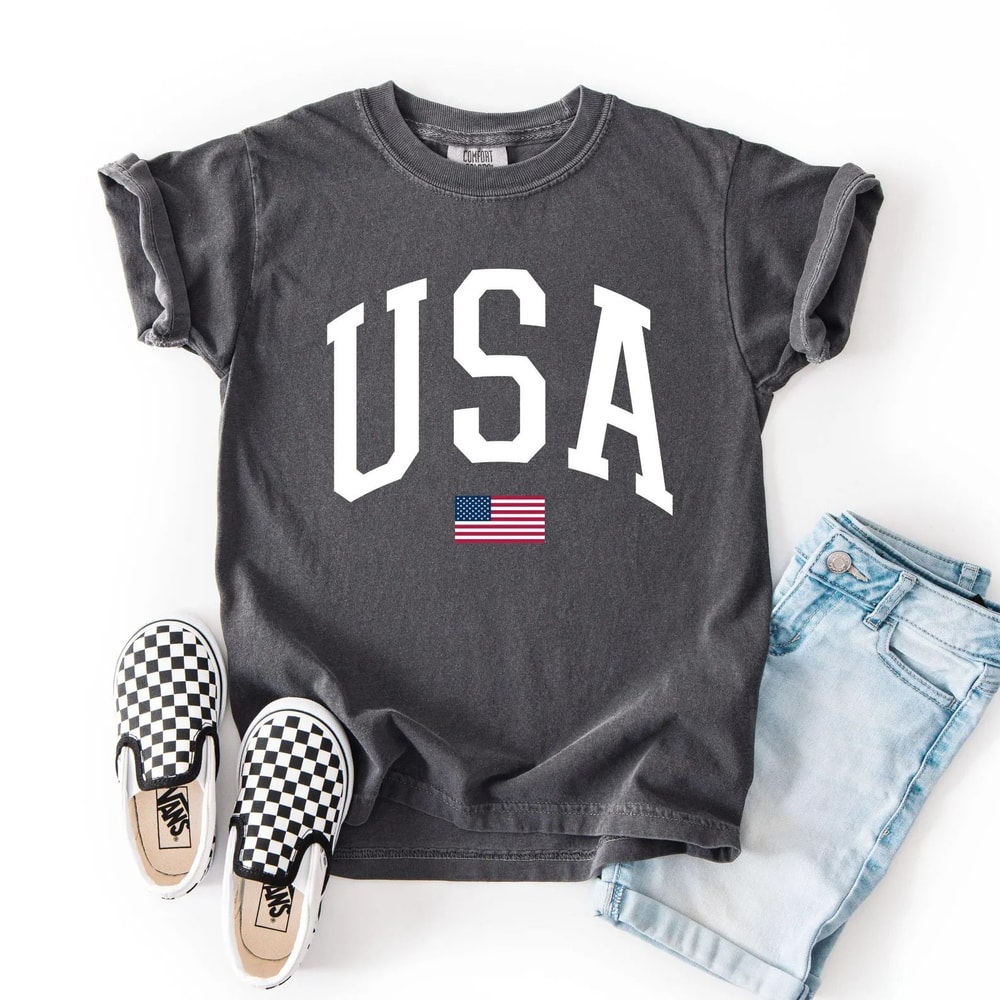 Kids USA 250th Anniversary Patriotic Comfort Colors 4th Of July Shirt 0