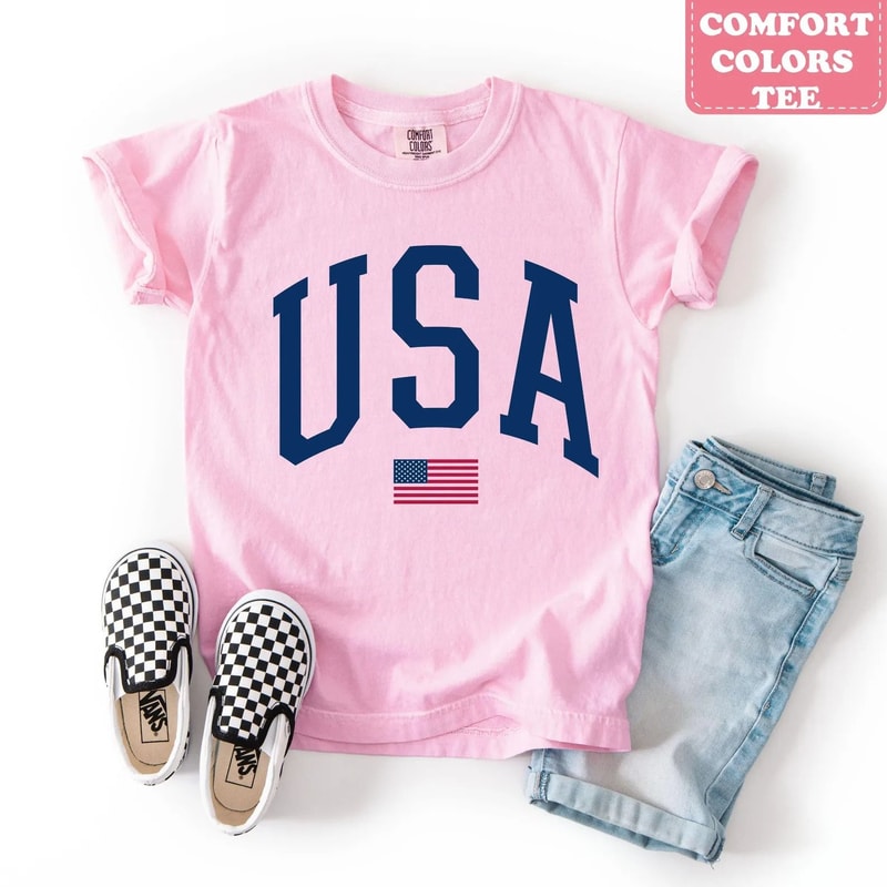 Kids USA 250th Anniversary Patriotic Comfort Colors 4th Of July Shirt 1