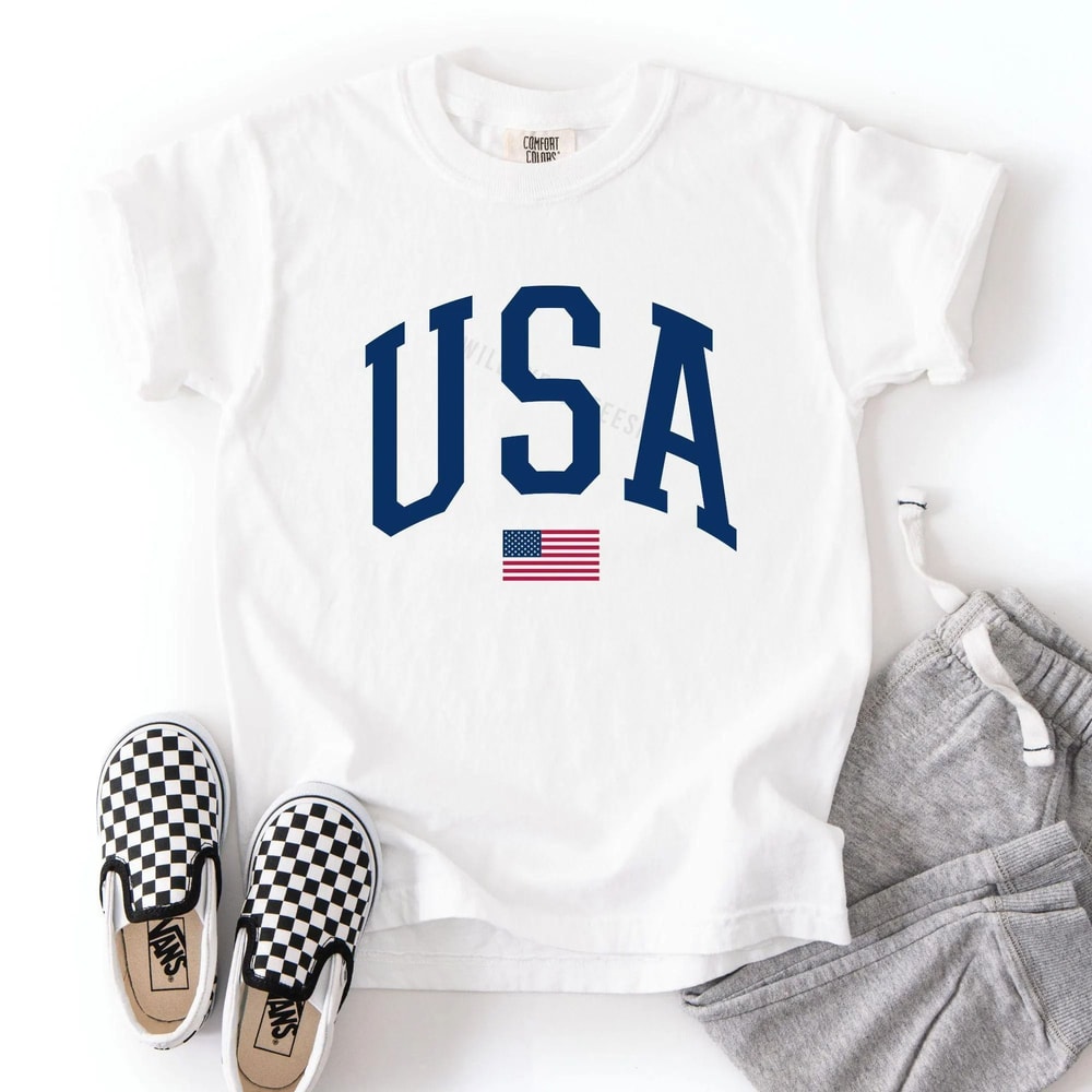 Kids USA 250th Anniversary Patriotic Comfort Colors 4th Of July Shirt 2