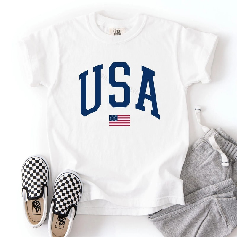 Kids USA 250th Anniversary Patriotic Comfort Colors 4th Of July Shirt 2