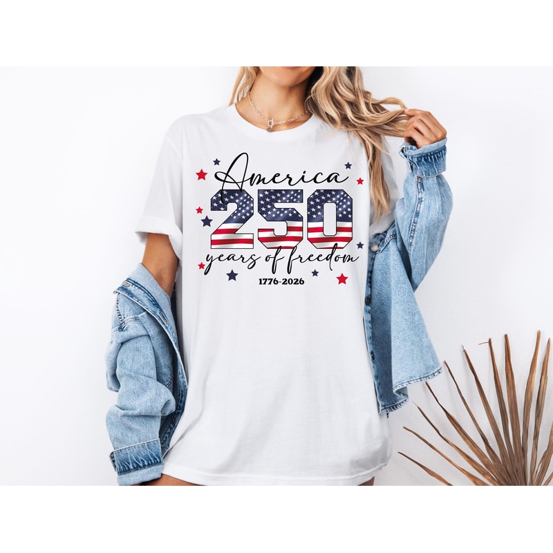 USA Birthday Shirt America 17762026 250th Anniversary Patriotic Flag Tee 2