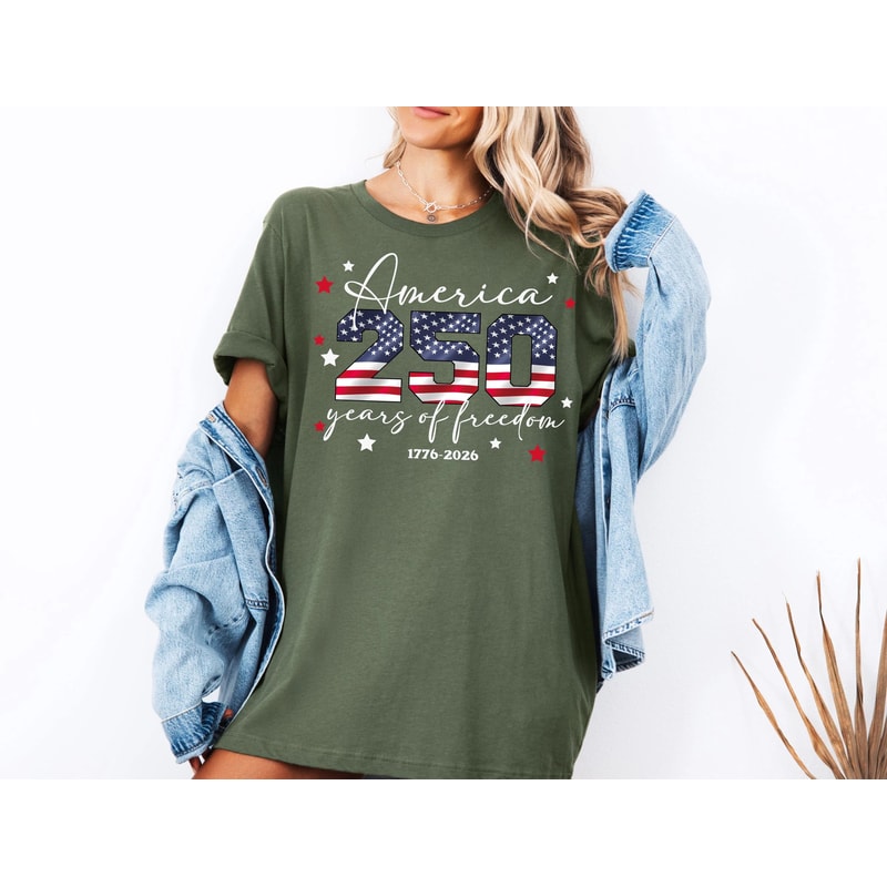 USA Birthday Shirt America 17762026 250th Anniversary Patriotic Flag Tee 7