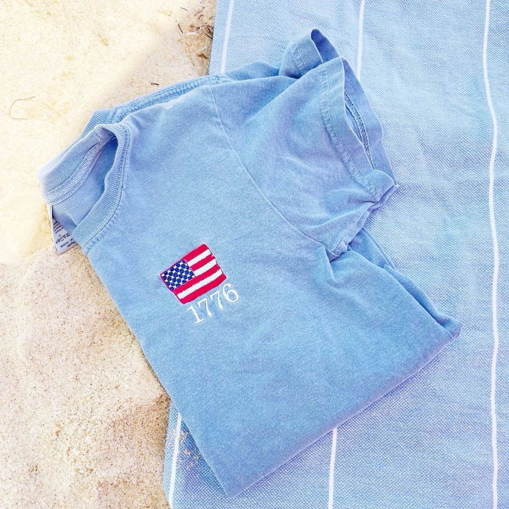 1776 USA Flag Youth Comfort Colors Shirt Patriotic Kids 4th Of July Tee 2