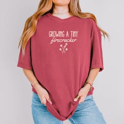 4th of july pregnancy announcement shirt baby arriving patriotic mom tee