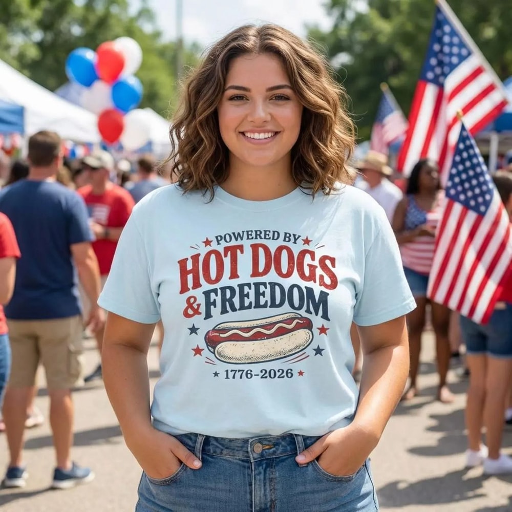 Hot Dogs And Freedom Shirt Comfort Colors Funny Patriotic BBQ Tee 0