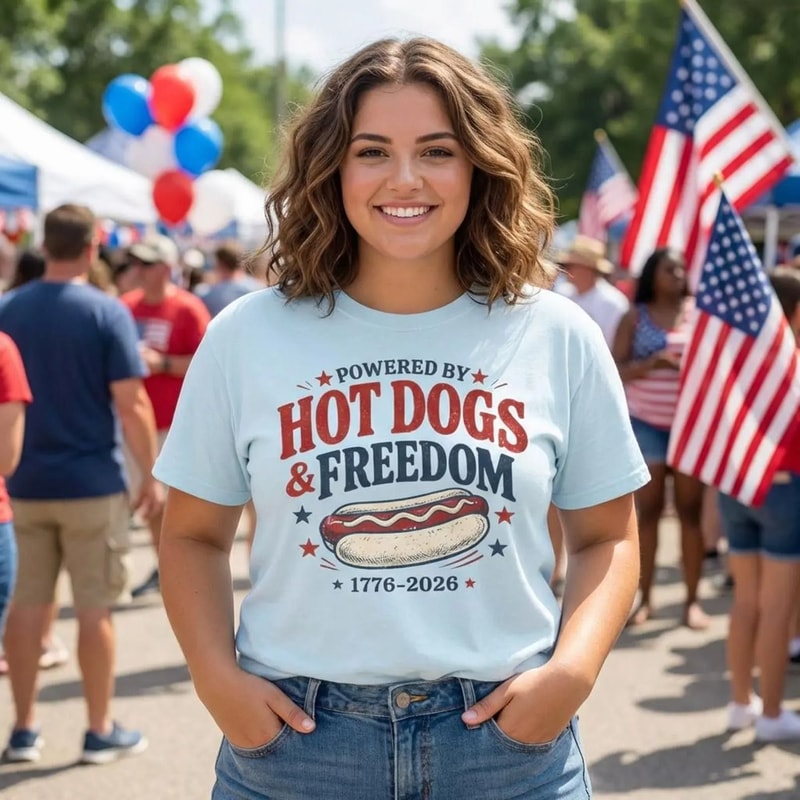 Hot Dogs And Freedom Shirt Comfort Colors Funny Patriotic BBQ Tee 0