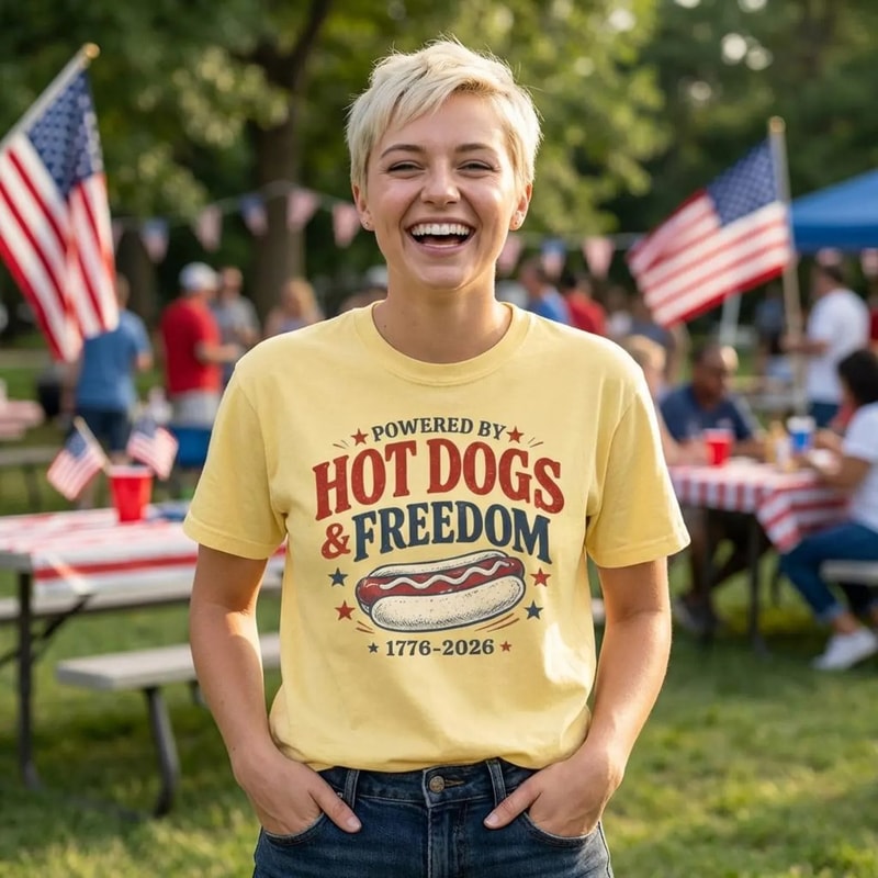 Hot Dogs And Freedom Shirt Comfort Colors Funny Patriotic BBQ Tee 1