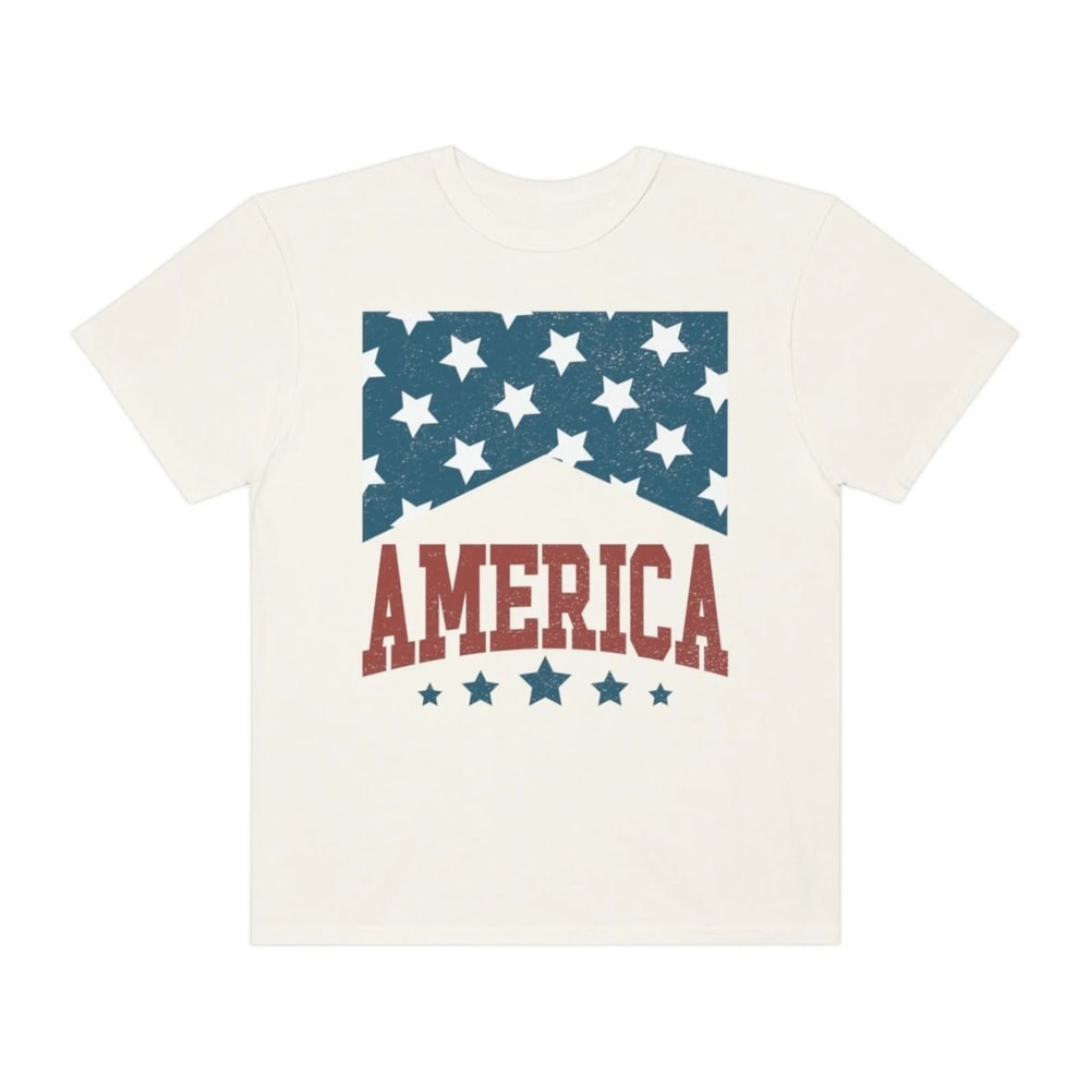 Comfort Colors USA Flag Retro Patriotic 4th Of July Graphic Tee 4