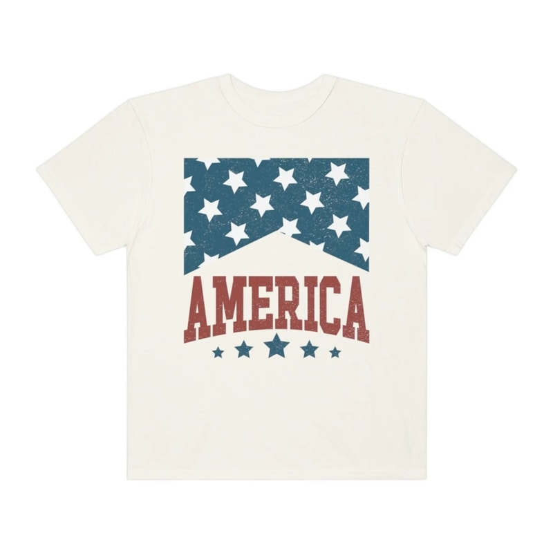 Comfort Colors USA Flag Retro Patriotic 4th Of July Graphic Tee 4