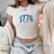 Retro 1776 America Baby Tee 4th Of July Patriotic Y2K Crop Top Shirt 0