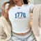 Retro 1776 America Baby Tee 4th Of July Patriotic Y2K Crop Top Shirt 2