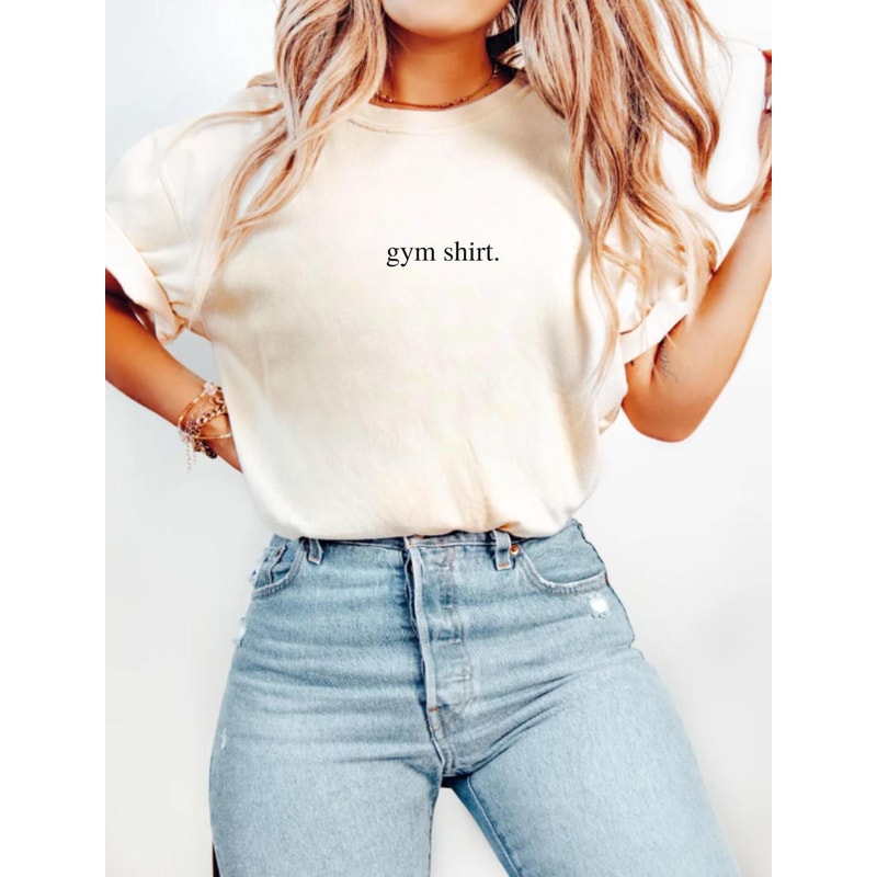 Comfort Colors Gym Shirt Relaxed Fit Pump Cover Women Oversized Workout Tee 1