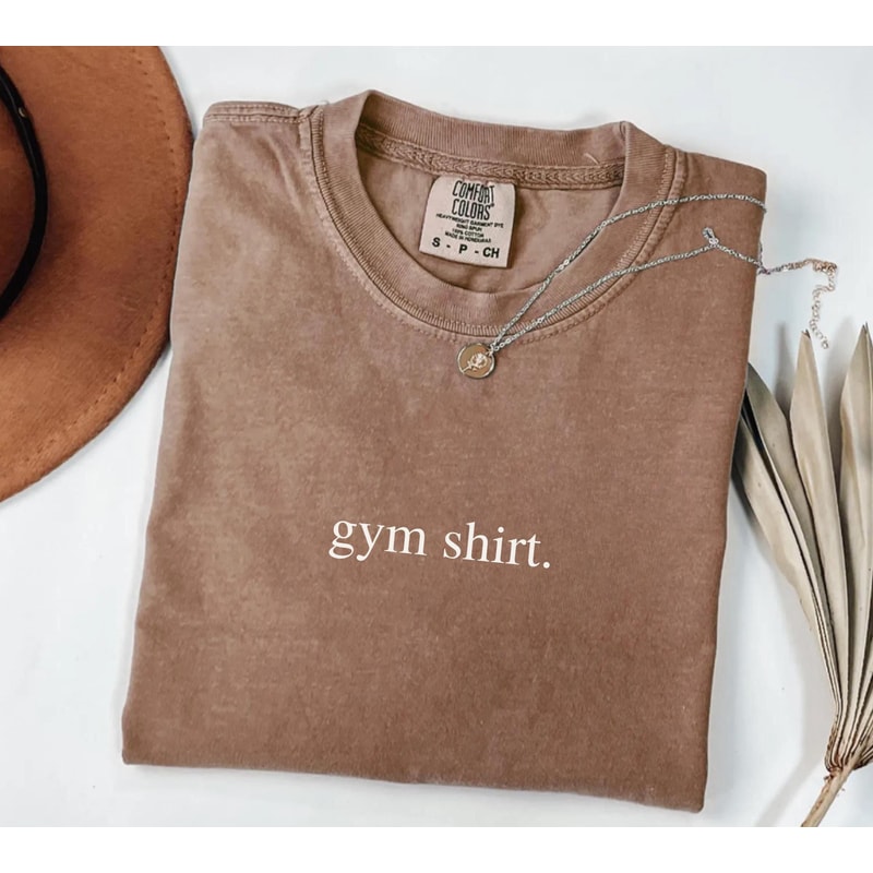 Comfort Colors Gym Shirt Relaxed Fit Pump Cover Women Oversized Workout Tee 2