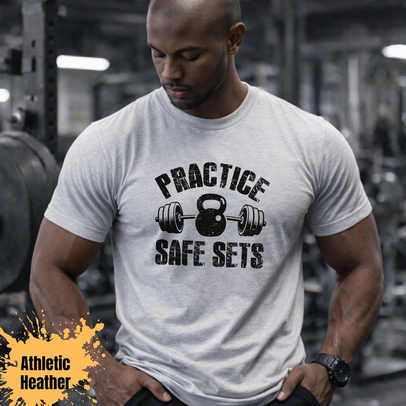 Practice Safe Sets Gym Shirt Funny Fitness Workout Tee Weightlifting Humor Shirt 2