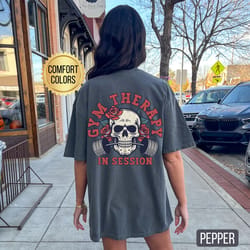 gym therapy in session shirt comfort colors oversized pump cover muscle mommy gym tee