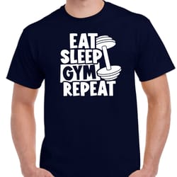 mens gym t shirt eat sleep gym repeat workout tee fitness motivation unisex gym shirt
