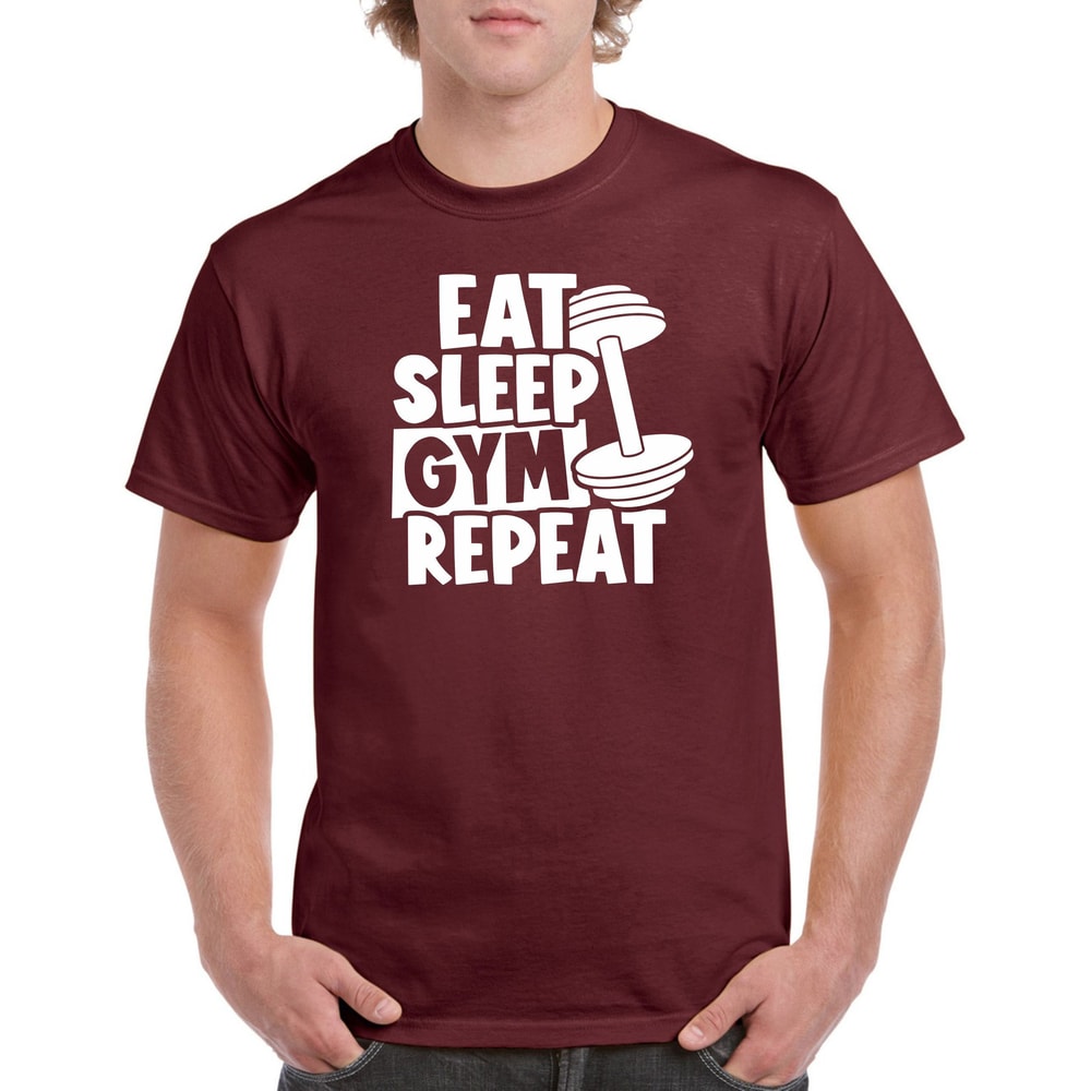 Mens Gym T Shirt Eat Sleep Gym Repeat Workout Tee Fitness Motivation Unisex Gym Shirt 2