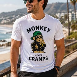monkey never cramps shirt funny gym workout tee fitness humor graphic shirt