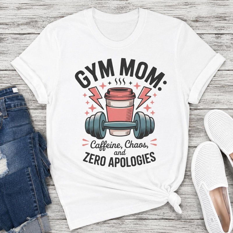 Funny Gym Mom Shirt Fitness Mom Life Workout Tee Coffee Lover Gym Shirt Women Mom Gym Humor Shirt 0