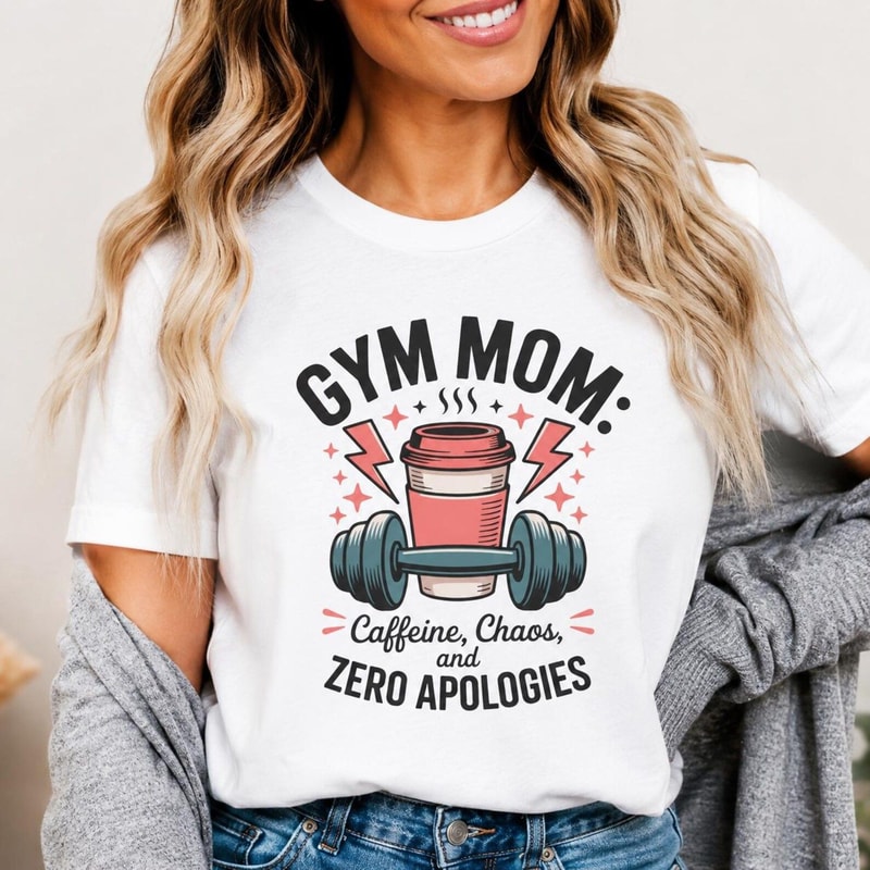 Funny Gym Mom Shirt Fitness Mom Life Workout Tee Coffee Lover Gym Shirt Women Mom Gym Humor Shirt 2