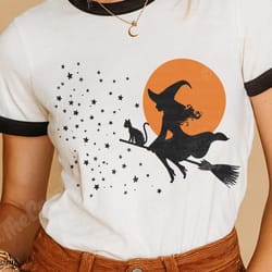 vintage witch halloween shirt retro spooky season tee cute witchy graphic ringer t shirt fall halloween outfit