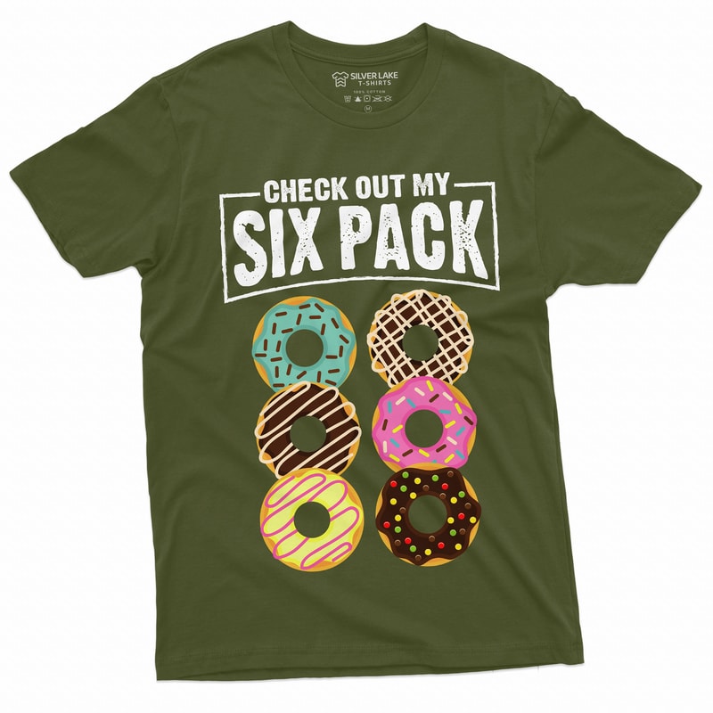 Check Out My Six Pack Shirt Funny Donut Gym Tee Workout Humor Fitness Graphic TShirt 1