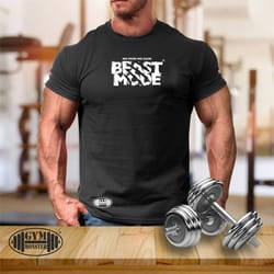 beast mode gym shirt men workout tee bodybuilding fitness training mma gym monster shirt