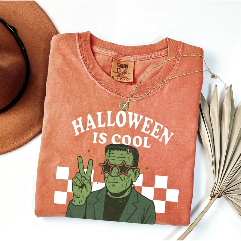 Halloween Is Cool Retro Graphic T Shirt Funny Spooky Season Tee Vintage Horror Movie Inspired Fall 0