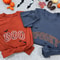 Spooky Boo Halloween Sweatshirt Cute Embroidered Fall Crewneck Bat Pumpkin Patch Matching Spooky Se 0