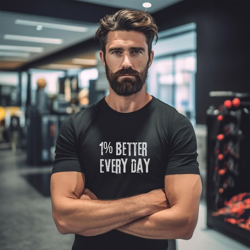 1 Better Every Day Shirt Motivational Gym Tee Fitness Growth Mindset Workout Shirt Men 0