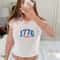 1776 America Baby Tee 250 Years Of Freedom Patriotic Y2K Crop Top 1